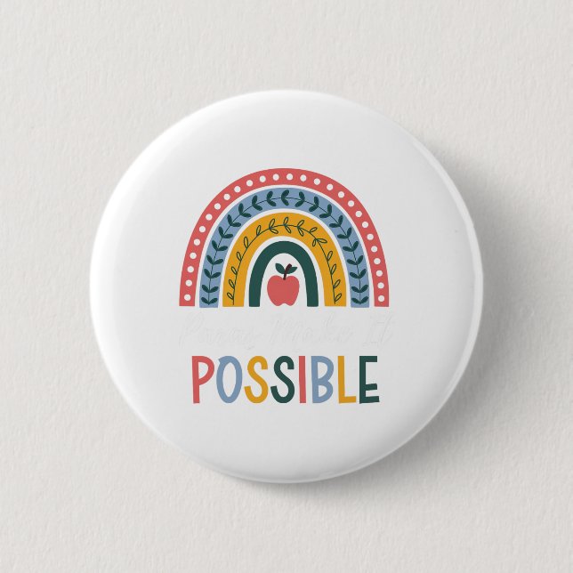 Paras Make It Possible Rainbow Para Sped Teacher I Button (Front)
