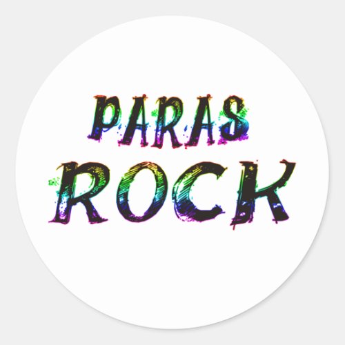 PARAS ROCK WITH COLOR CLASSIC ROUND STICKER