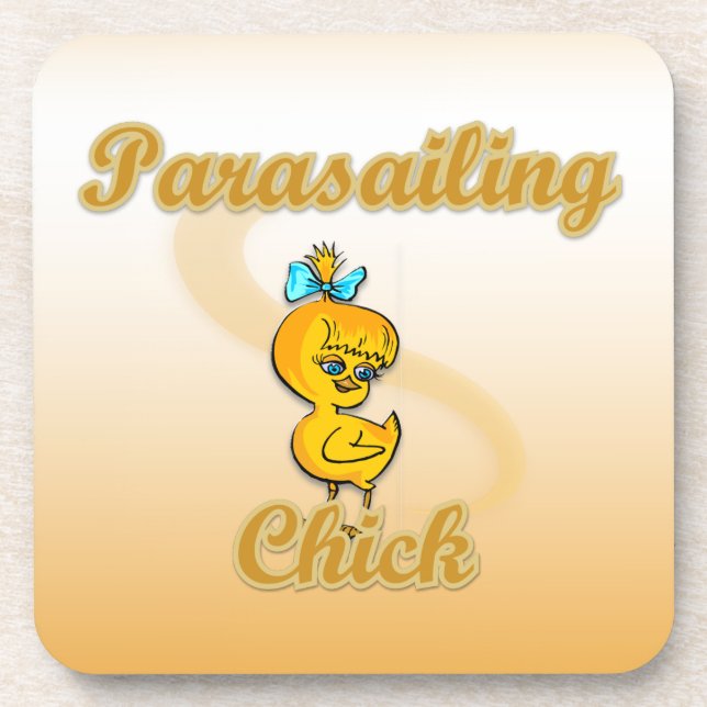 Parasailing Chick Drink Coaster (Front)