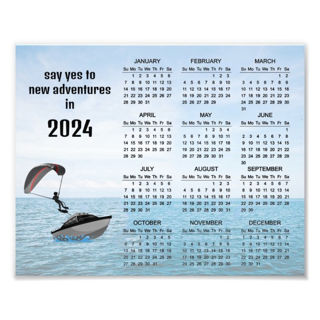 Parasailing Design 2024 Calendar Poster Print