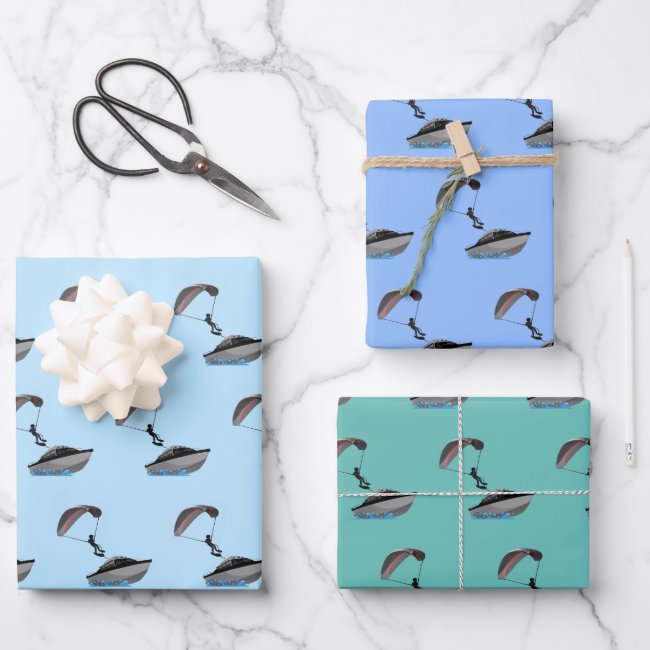 Parasailing Design Wrapping Paper Sheets