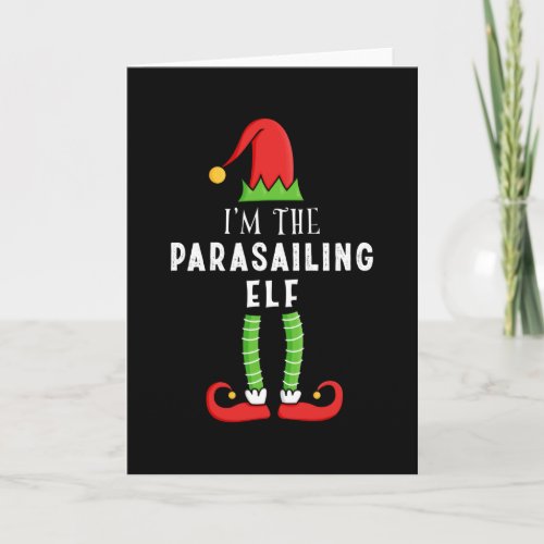 Parasailing Elf Christmas Matching Family Gift Card