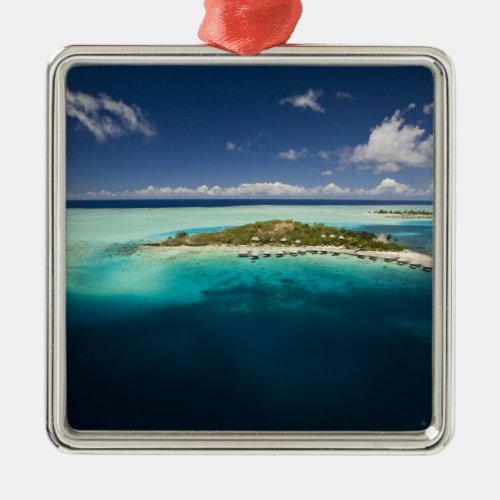 Parasailing over the beautiful lagoon of Bora 3 Metal Ornament