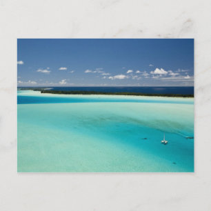 Parasailing over the beautiful lagoon of Bora 4 Postcard