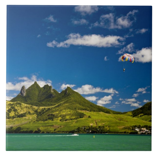 Parasailing within View of impressive Lion Ceramic Tile (Front)