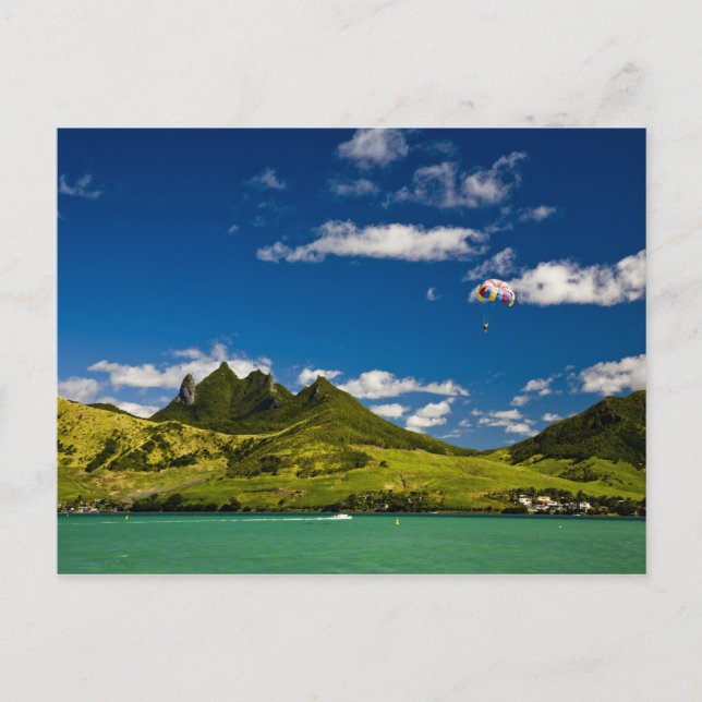 Parasailing within View of impressive Lion Postcard (Front)