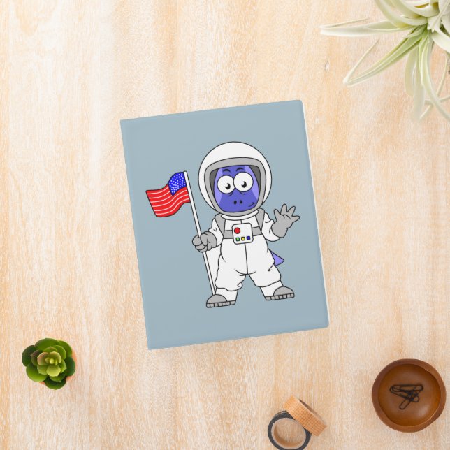 Parasaurolophus Astronaut Holding American Flag. Mini Binder (InSitu)