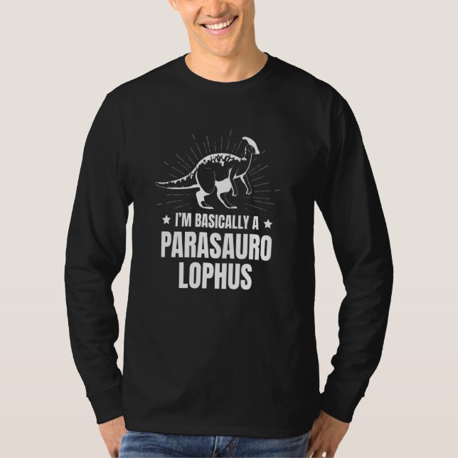 Parasaurolophus Dinosaur Future Paleontology Dino  T-Shirt (Front)