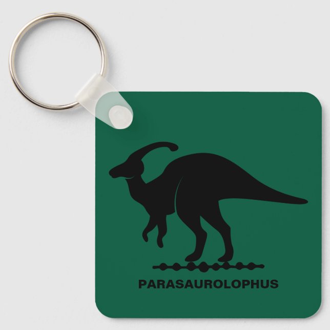 Parasaurolophus Dinosaur Silhouette Keychain (Front)