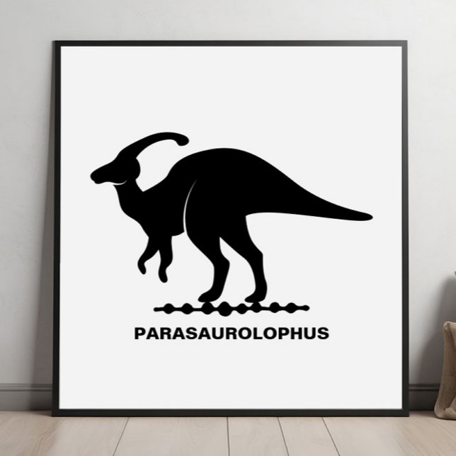 Parasaurolophus Dinosaur Silhouette Poster (Creator Uploaded)