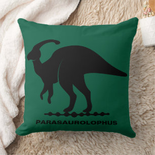 Parasaurolophus Dinosaur Silhouette Throw Pillow