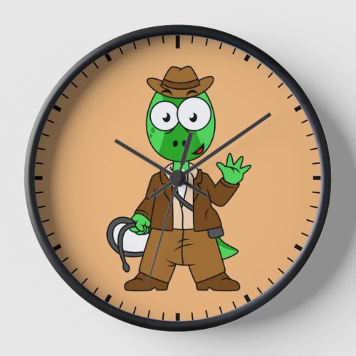 Parasaurolophus Dressed As Indiana Jones Clock