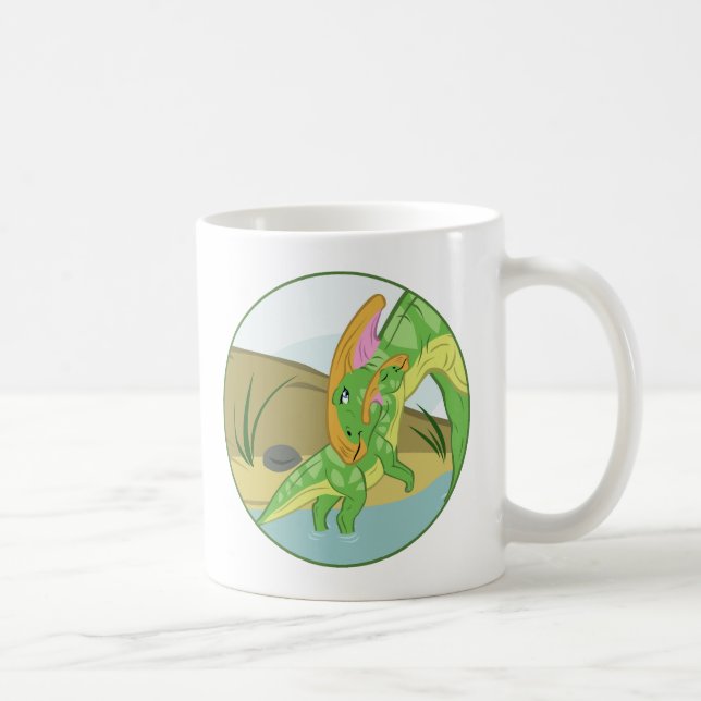 Parasaurolophus Mom and Baby Coffee Mug (Right)
