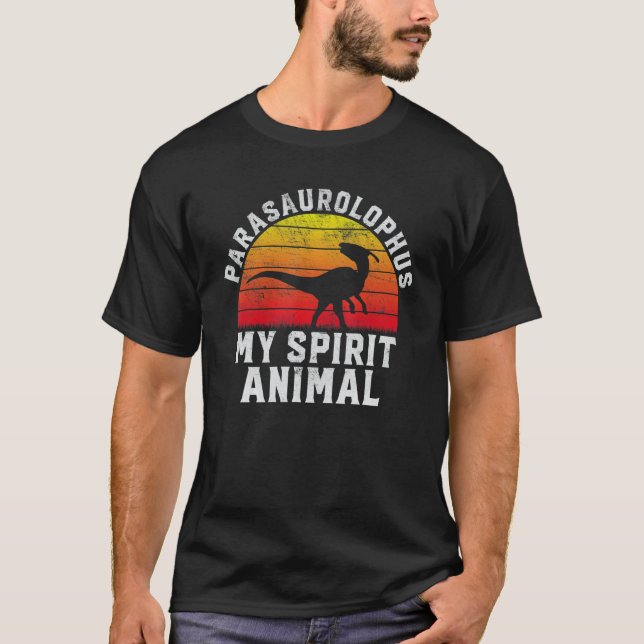 Parasaurolophus My Spirit Animal Dinosaur Retro Pa T-Shirt (Front)