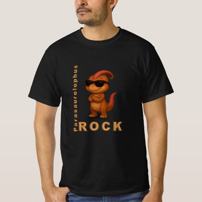 Parasaurolophus Rock – Cooles Dino T‑Shirt T-Shirt (Front)