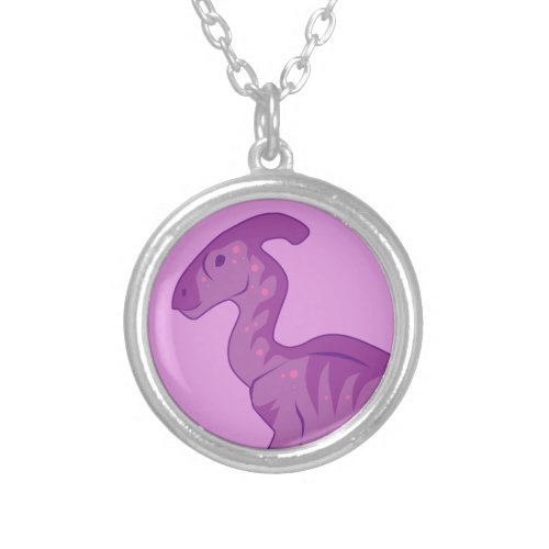 Parasaurolophus Silver Plated Necklace