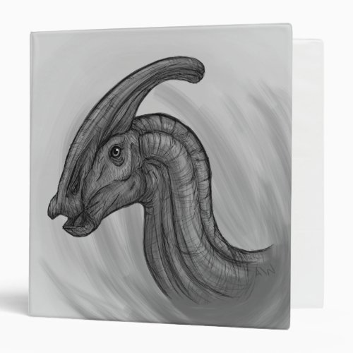 Parasaurolophus Sketch 3 Ring Binder