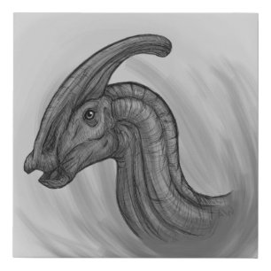 Parasaurolophus Sketch Faux Canvas Print