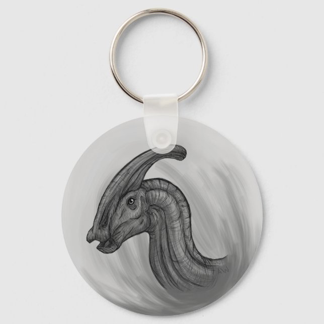 Parasaurolophus Sketch Keychain (Front)