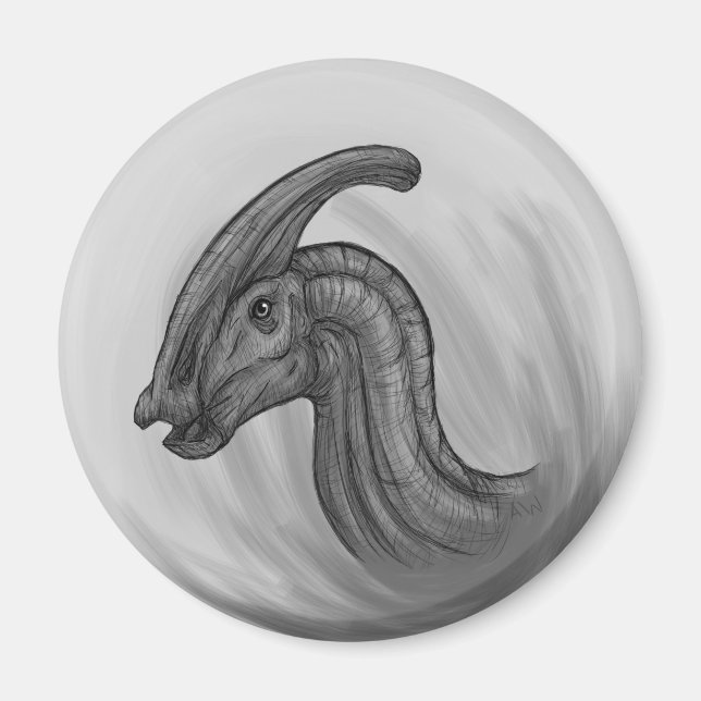 Parasaurolophus Sketch Magnet (Front)