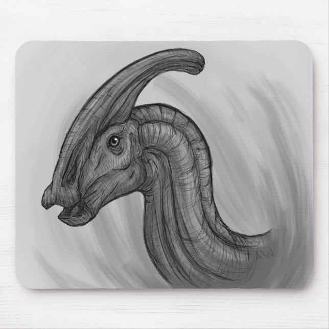 Parasaurolophus Sketch Mouse Pad (Front)