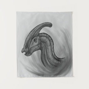 Parasaurolophus Sketch Tapestry