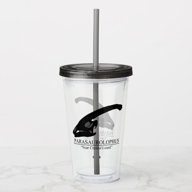 Parasaurolophus Skull Acrylic Tumbler (Front)