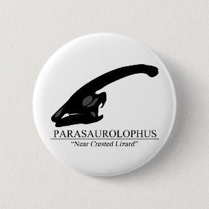 Parasaurolophus Skull Pinback Button