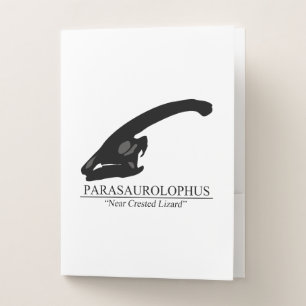 Parasaurolophus Skull Pocket Folder