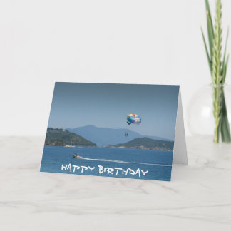 Parascending at Skiathos Birthday card