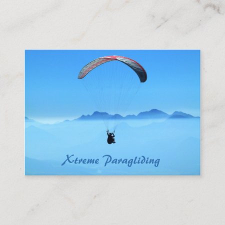 Parascending Paragliding Blue Sky - Business Card