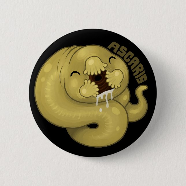 PARASITES: Ascaris Pinback Button (Front)