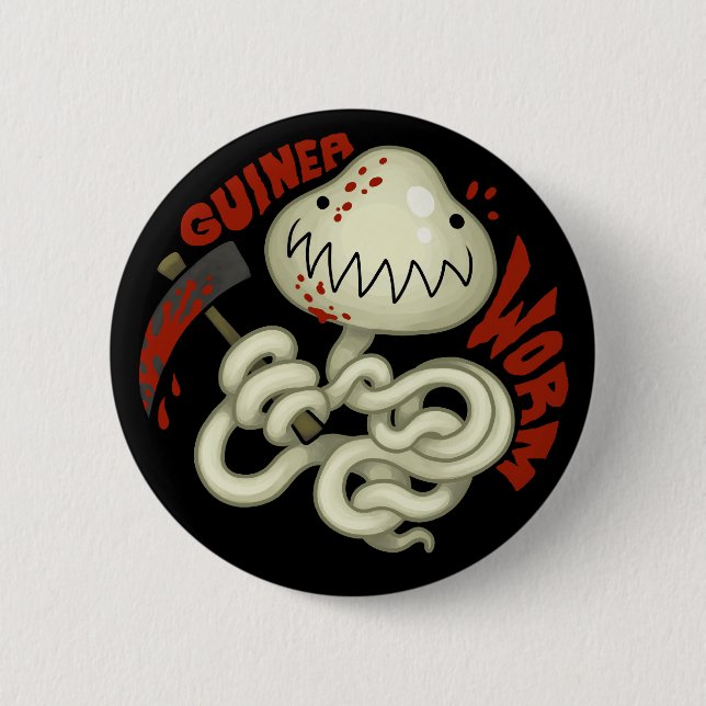 PARASITES: Guinea Worm Button (Front)