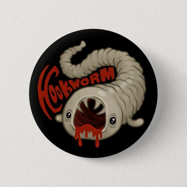 PARASITES: Hookworm (Necator) Pinback Button (Front)