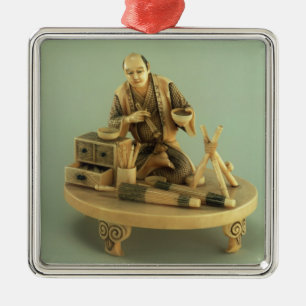 Parasol Maker, Okinomo, Edo Period Metal Ornament