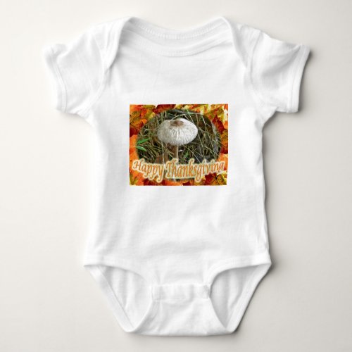 Parasol Mushroom Happy Thanksgiving Series Baby Bodysuit