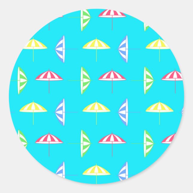 Parasol pattern classic round sticker (Front)