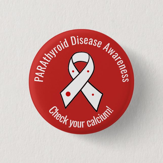 Parathyroid Disease Awareness Ribbon Button (Front)