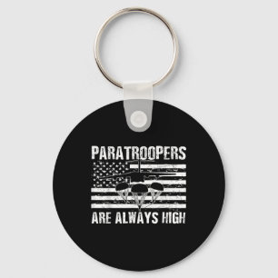 Paratrooper American Flag Us Army Soldier Veterans Keychain