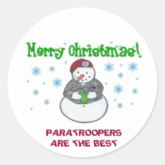 Paratrooper HOLIDAY Classic Round Sticker