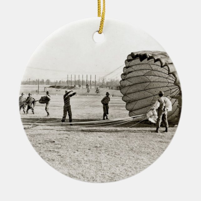 Paratrooper Landing Ceramic Ornament (Front)