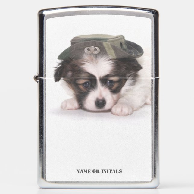 PARATROOPER PAPILLON PUPPY ZIPPO LIGHTER (Front)