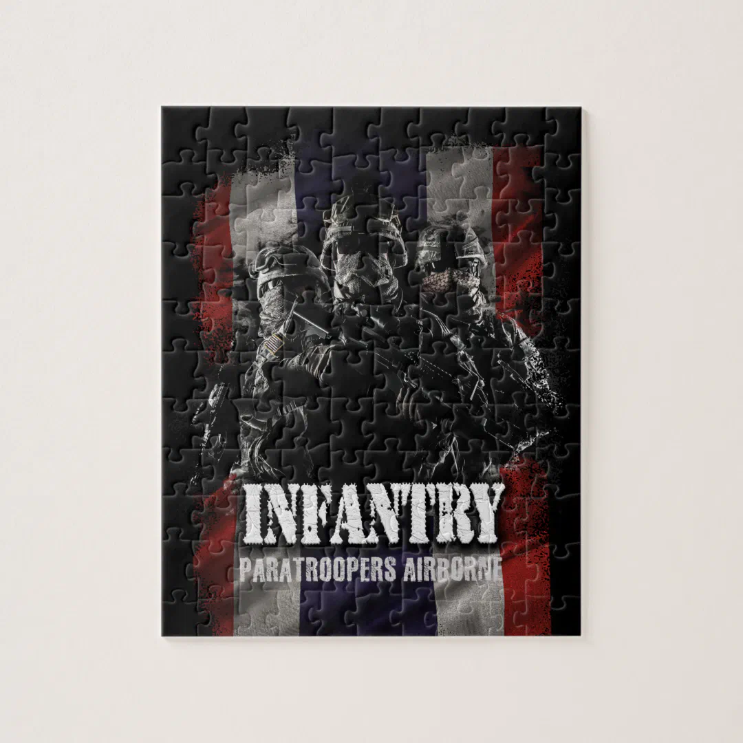 Paratroopers airborne infantry with Thai flag. Jigsaw Puzzle (Vertical)