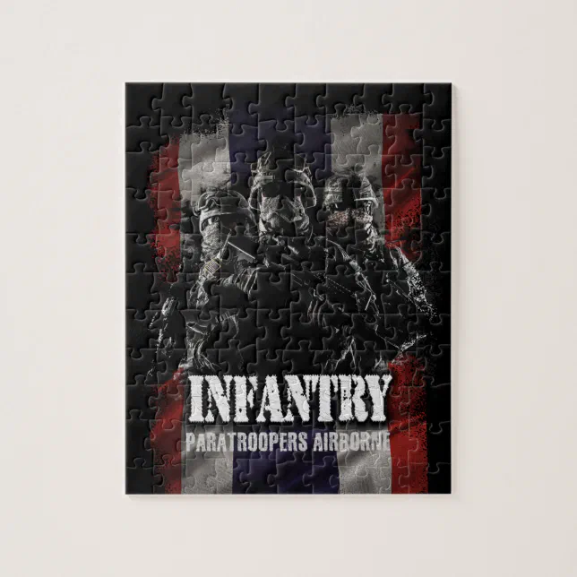 Paratroopers airborne infantry with Thai flag. Jigsaw Puzzle (Vertical)