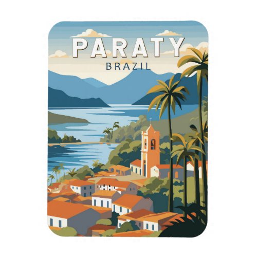 Paraty Brazil Travel Art Vintage Magnet