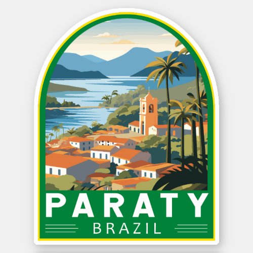 Paraty Brazil Travel Art Vintage Sticker
