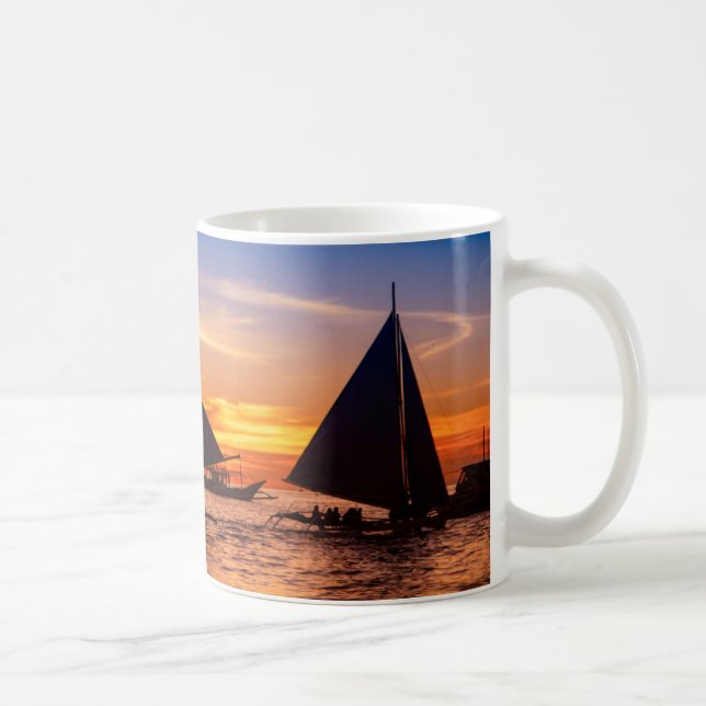 Paraw Sailing At Sunset |Phillipines Coffee Mug (Right)