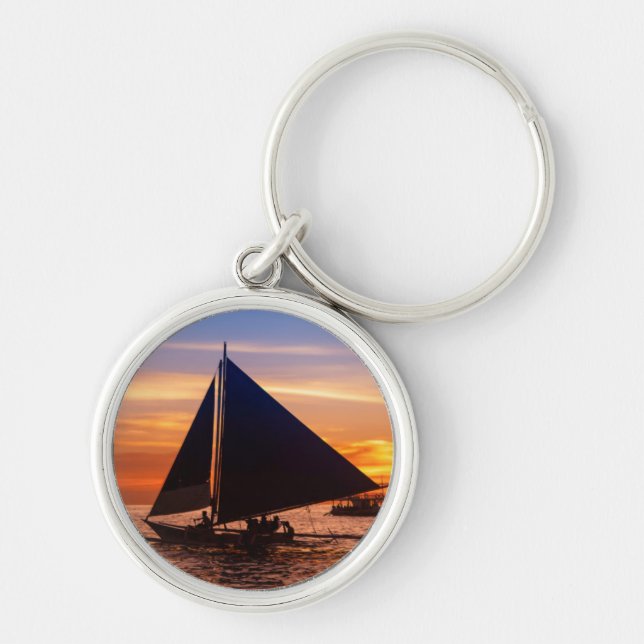 Paraw Sailing At Sunset |Phillipines Keychain (Front)