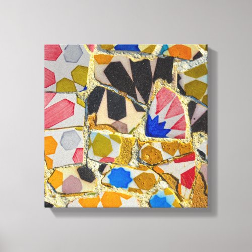 Parc Guell Ceramic Tiles in Barcelona Spain Canvas Print