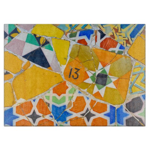 Parc Guell Ceramic Tiles in Barcelona Spain Cutting Board